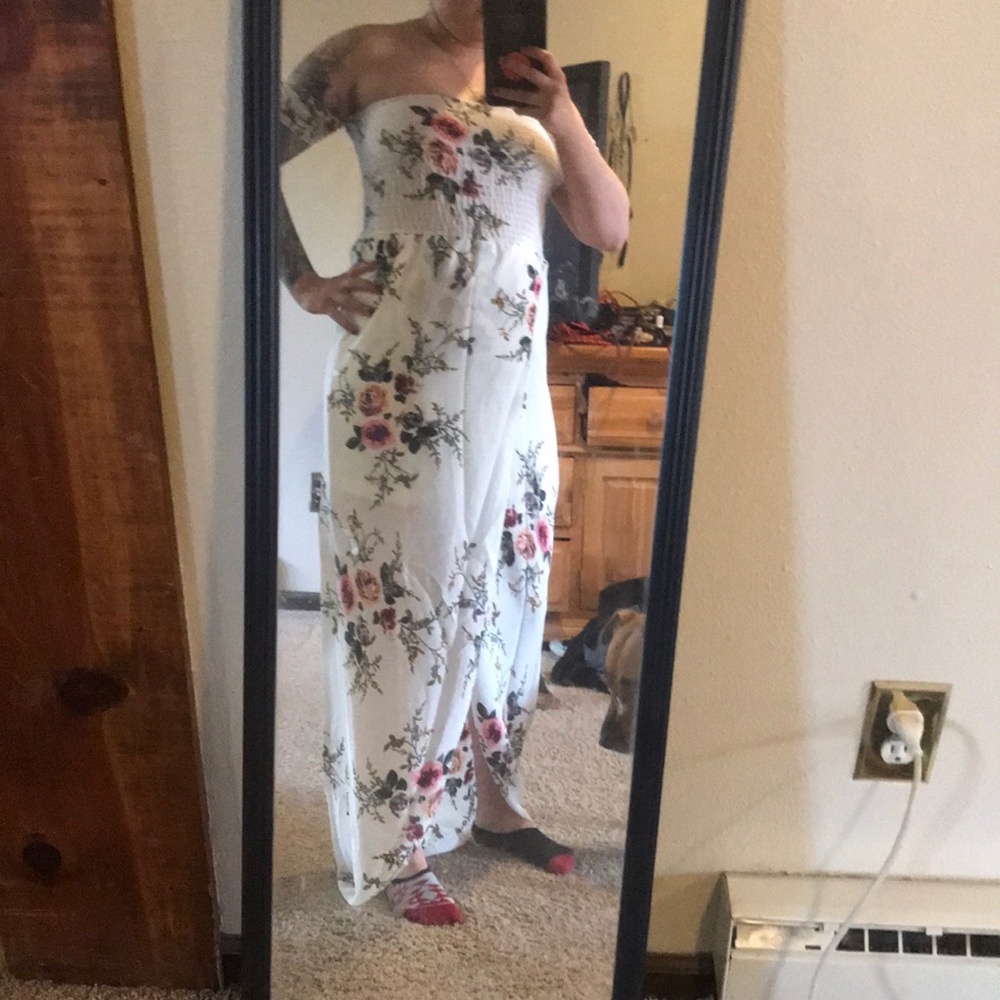 White floral print dress